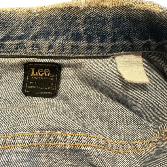 VTG 70s Lee Riders Denim Jean Trucker Jacket PATD 153438 Union Made in USA 36R - Picture 7 of 11